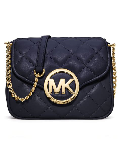 michael kors quilted blue nylon cross body|Michael Kors leather handbags.